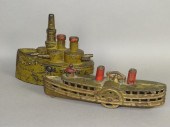 2 CAST IRON SHIP SHAPED BANKSc