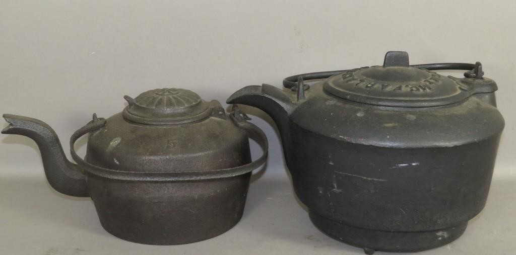 2 CAST IRON TEAKETTLESca.