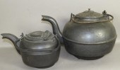 2 CAST IRON TEAKETTLESca. 1860