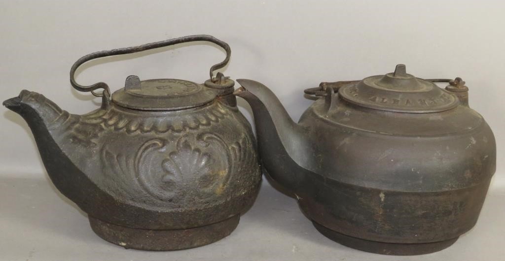 2 CAST IRON TEAKETTLESca.
