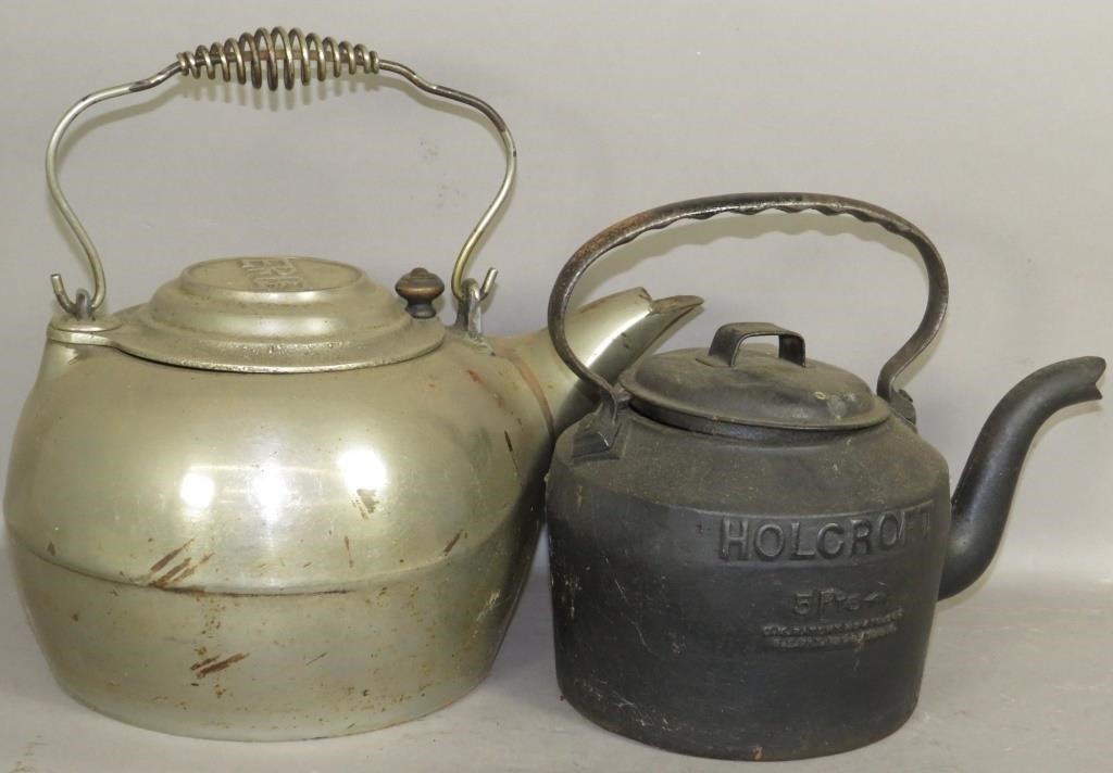 2 CAST IRON TEAKETTLESca.