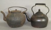 2 CAST IRON TEAPOTSca. 18th-ea