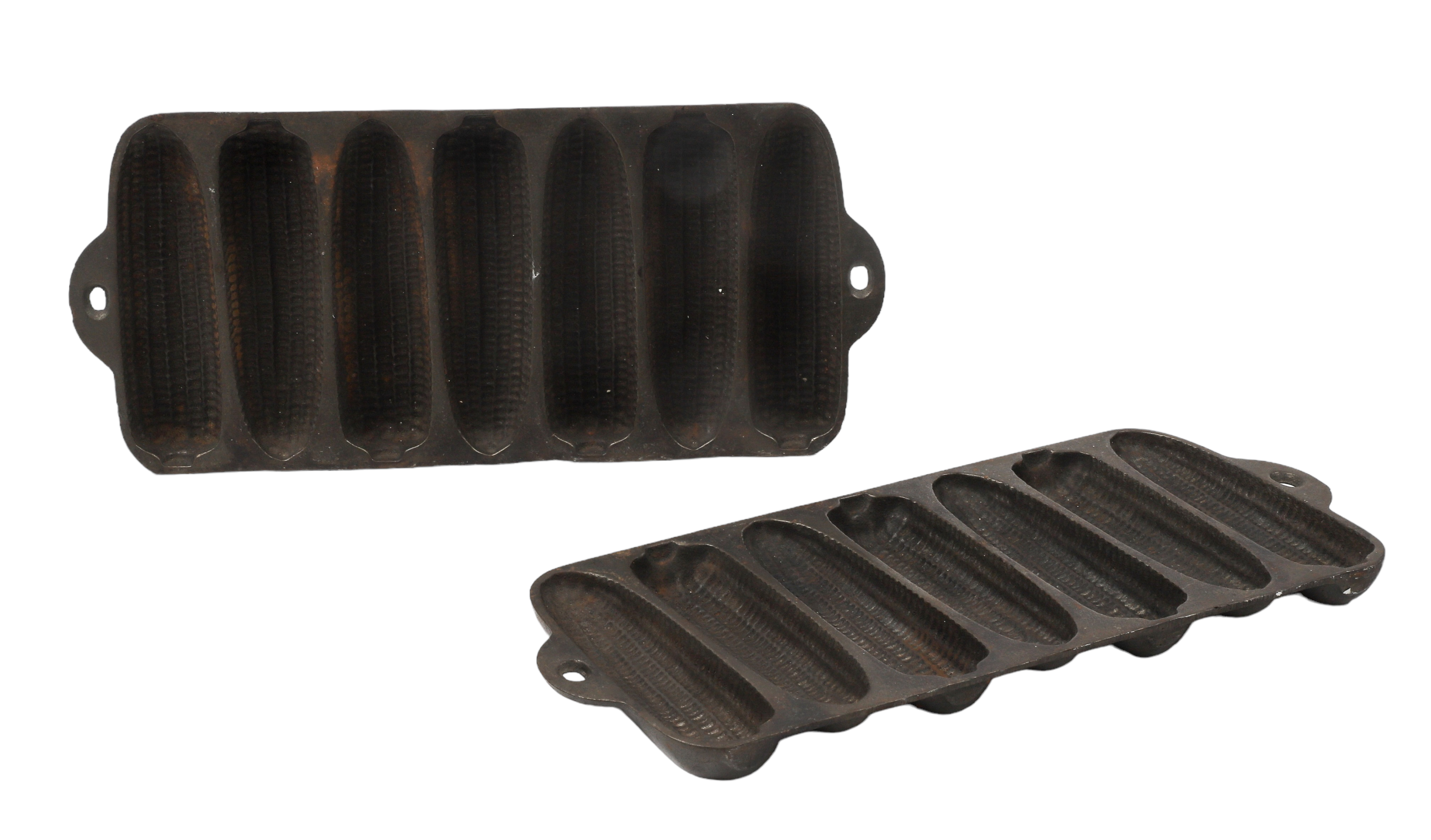 (2) Cast iron Wagner Ware cornbread