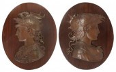 (2) CAST METAL RELIEF PLAQUES