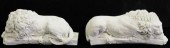 (2) CAST PLASTER RECUMBENT CAN