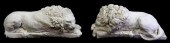 (2) CAST PLASTER RECUMBENT CAN