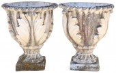 (2) CAST STONE ACANTHUS LEAF G