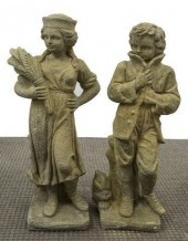 (2) CAST STONE ALLEGORICAL FIG