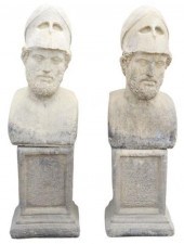 (2) CAST STONE BUST OF PERICLE