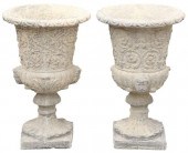 (2) CAST STONE CAMPANA-FORM GA