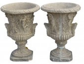 (2) CAST STONE CAMPANA-FORM GA