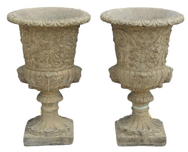(2) CAST STONE CAMPANA-FORM