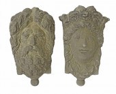 (2) CAST STONE CLASSICAL MASKS