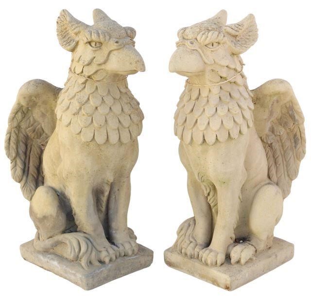 (2) CAST STONE FIGURAL GARDEN