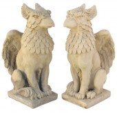 (2) CAST STONE FIGURAL GARDEN