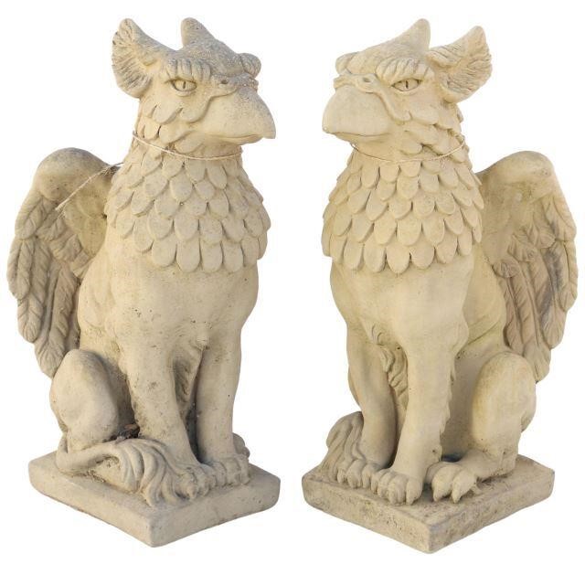 (2) CAST STONE FIGURAL GARDEN
