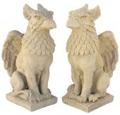 (2) CAST STONE FIGURAL GARDEN