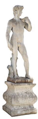 2) CAST STONE FIGURE, DAVID, SHAPED