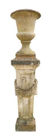 (2) CAST STONE GARDEN CAMPANA URN &