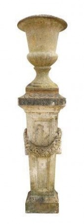 (2) CAST STONE GARDEN CAMPANA