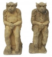 (2) CAST STONE GARDEN FIGURES,