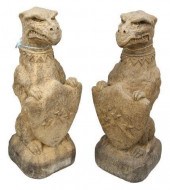 (2) CAST STONE GARDEN FIGURES,