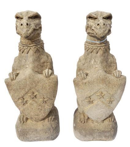 (2) CAST STONE GARDEN FIGURES,