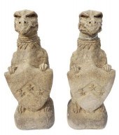 (2) CAST STONE GARDEN FIGURES,