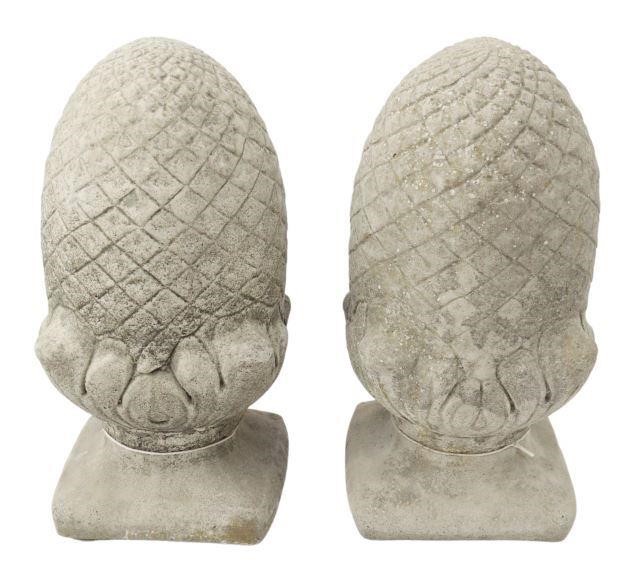 (2) CAST STONE GARDEN PINEAPPLE