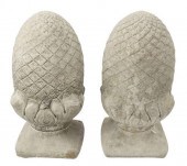 (2) CAST STONE GARDEN PINEAPPL