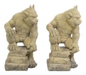 (2) CAST STONE GARDEN STATUARY