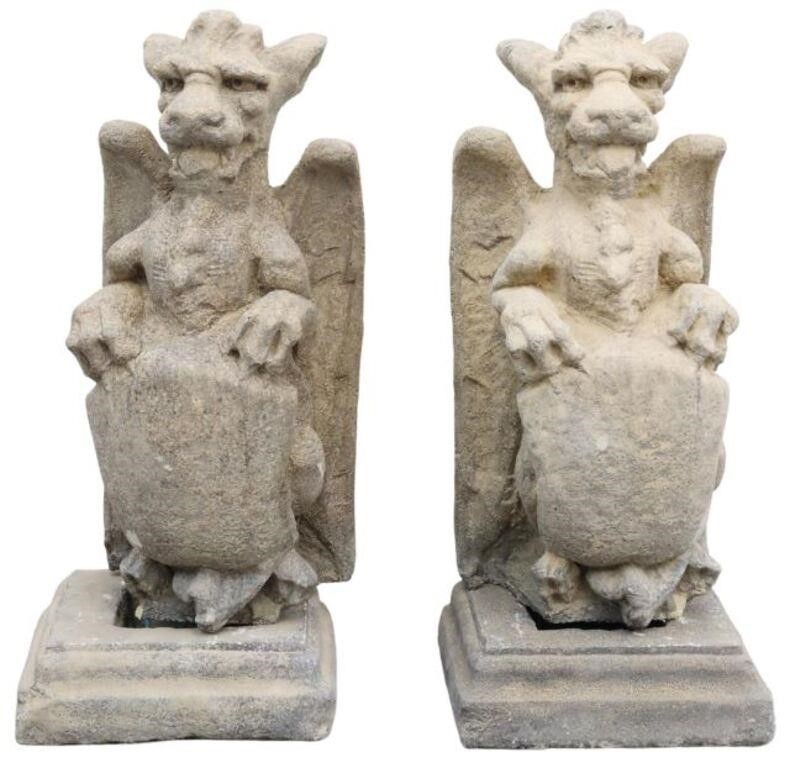 (2) CAST STONE GARDEN STATUARY,