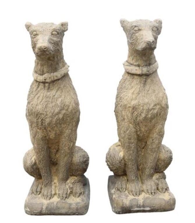 (2) CAST STONE GARDEN STATUARY,