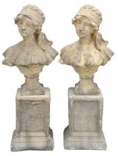 (2) CAST STONE GARDEN STATUARY