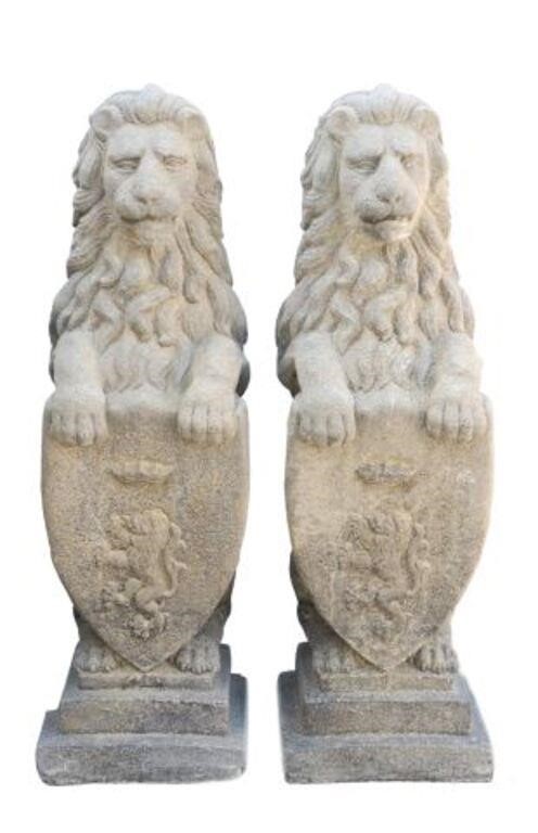 (2) CAST STONE GARDEN STATUARY,