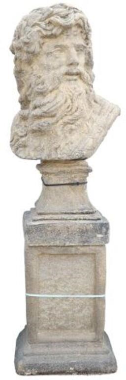 (2) CAST STONE GARDEN STATUARY BUST