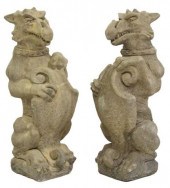 (2) CAST STONE GARDEN STATUARY