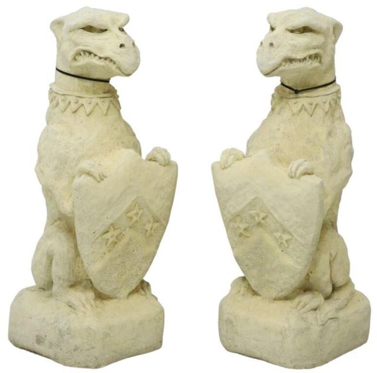 (2) CAST STONE GARDEN STATUARY,