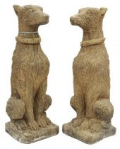 (2) CAST STONE GARDEN STATUARY
