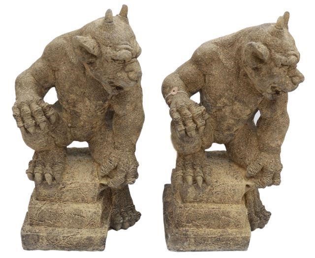 (2) CAST STONE GARDEN STATUARY,