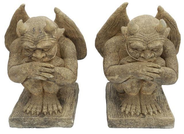 (2) CAST STONE GARDEN STATUARY,