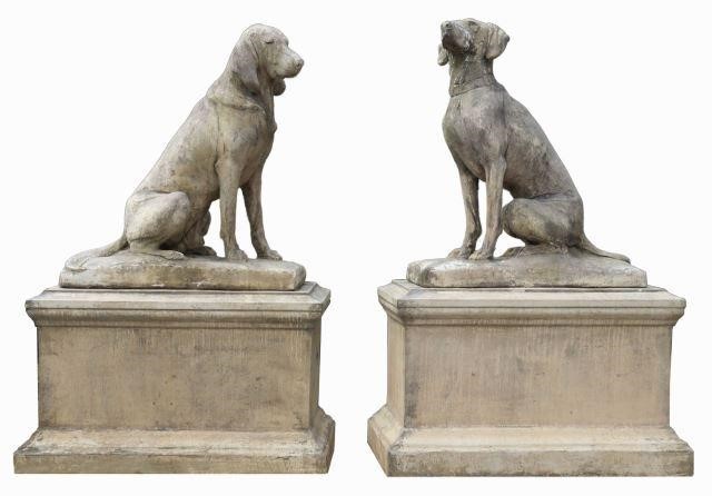 (2) CAST STONE GARDEN STATUARY,