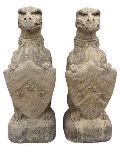 (2) CAST STONE GARDEN STATUARY