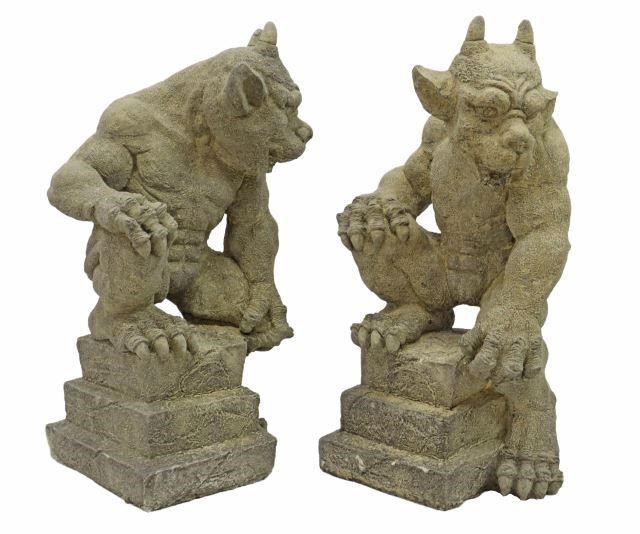 (2) CAST STONE GARDEN STATUARY,