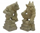 (2) CAST STONE GARDEN STATUARY