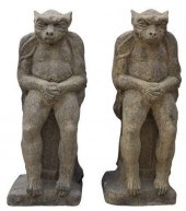 (2) CAST STONE GARDEN STATUARY