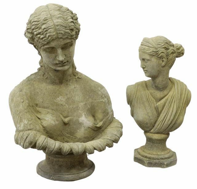 (2) CAST STONE GARDEN STATUARY