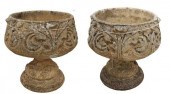 (2) CAST STONE GARDEN URNS FIT