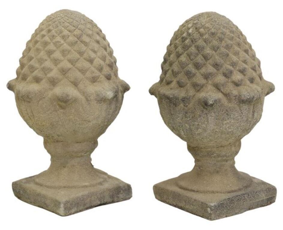 (2) CAST STONE PINEAPPLE GATE