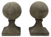 (2) CAST STONE SPHERE GATE PIE